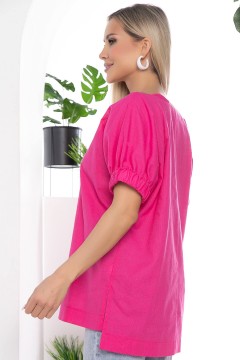 Блузка розовая с асимметричным низом Lady Taiga(фото4)
